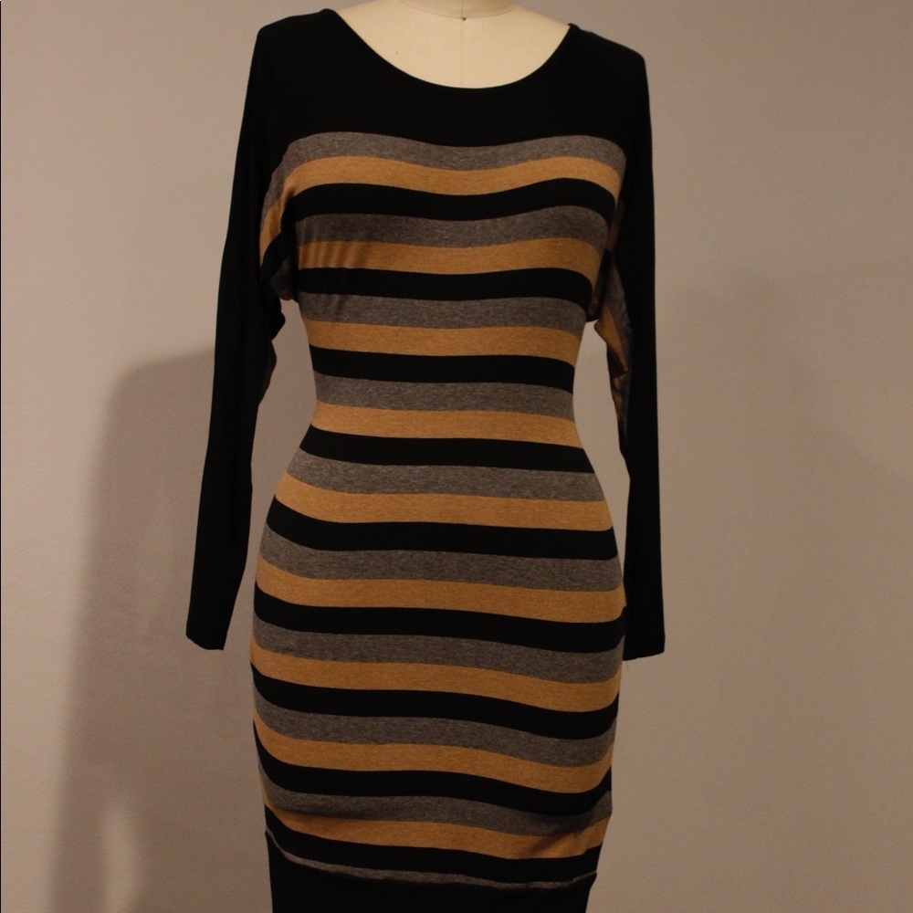 Red Haute mini striped cotton dress